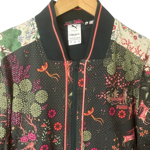 Puma x Liberty London Green Floral Animal Print Track Athletic Jacket Size Large - Picture 6 of 12